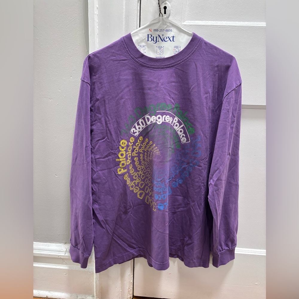 PALACE Purple Logo Crew Neck Long Sleeve Tee